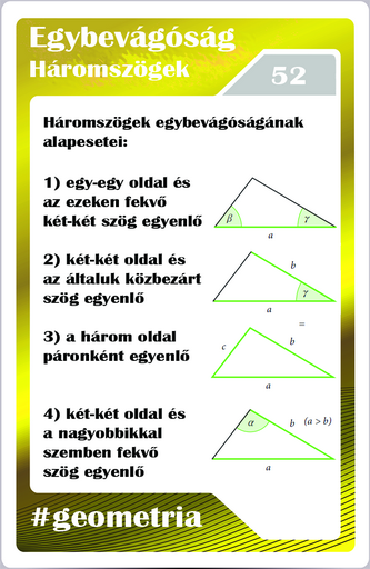 Geometria - Háromszögek egybevágósága
