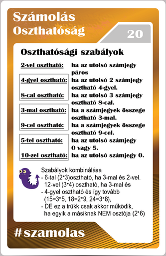 Számolás - Oszthatósági szabályok