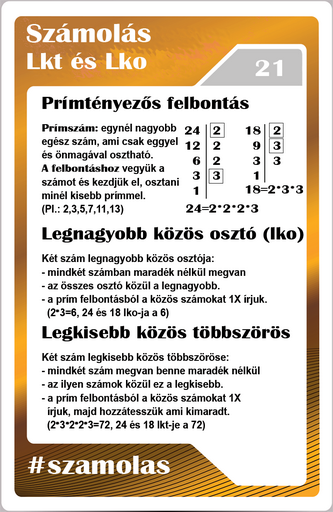 Legnagyobb közös osztó, Legkisebb közös többszörös