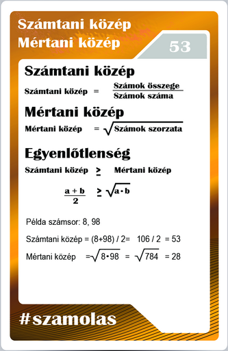 Számolás - Számtani, mértani közép