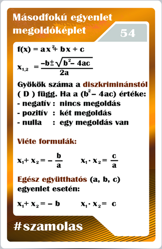 Számolás - Másodfokú egyenlet