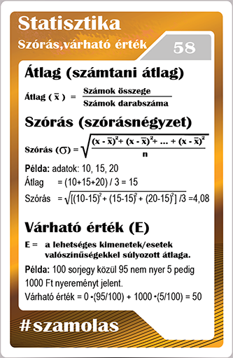 Számolás - Statisztika, szórás, várható érték