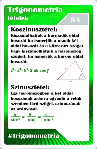 Trigonometria - Szinusztétel, koszinusztétel